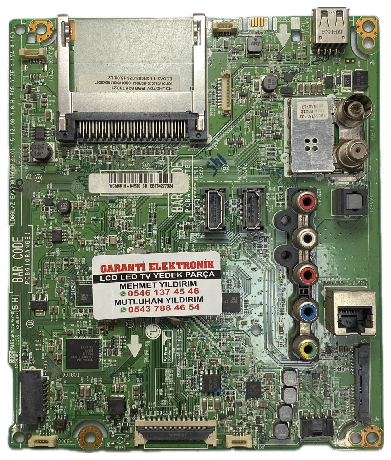 EAX66873003 EBR82603021 EBT64277324 LG 43LH570V 49LH570V-ZD Ana Kart (Main Board)