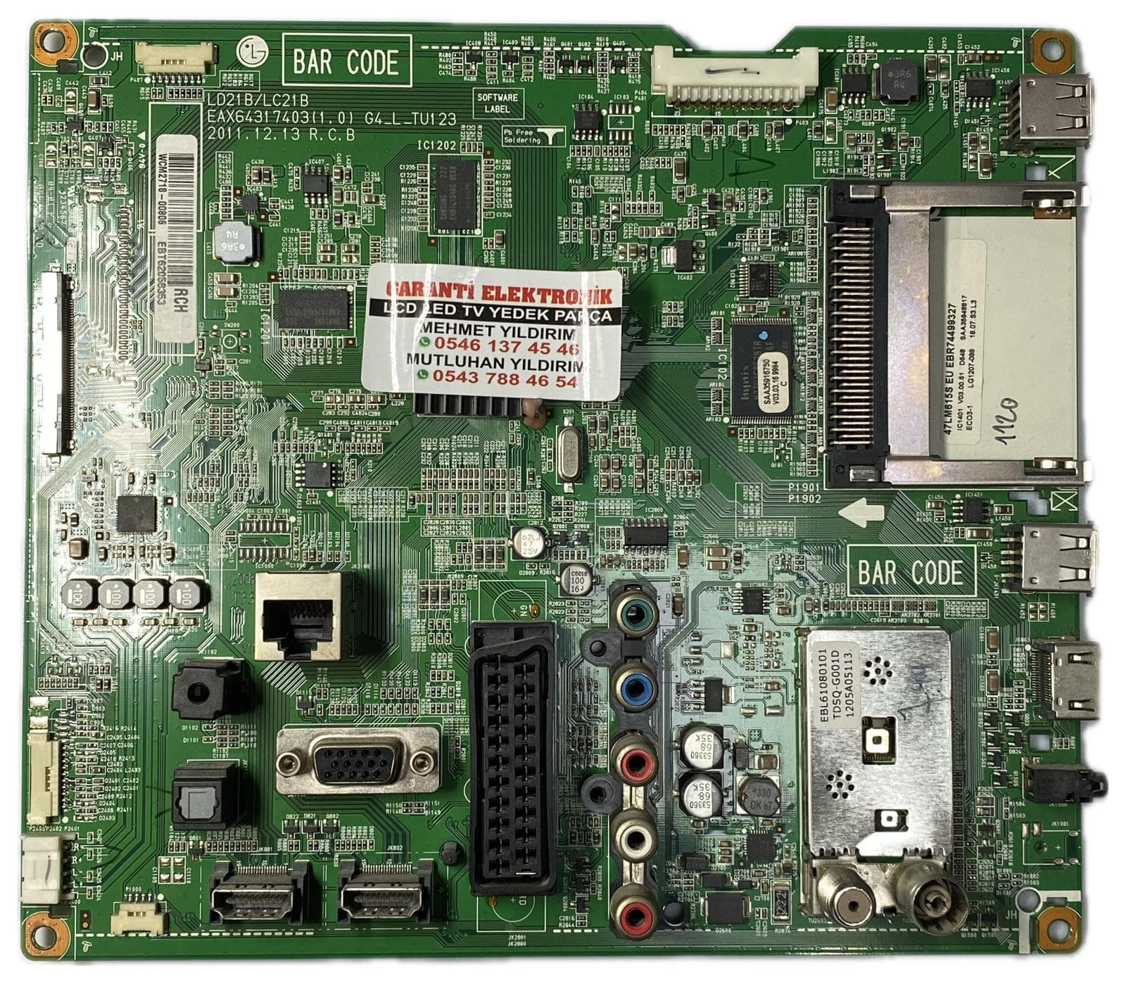 EAX64317402 EBR74499327 EBT62058353 LG 47LM615S Ana Kart (Main Board)